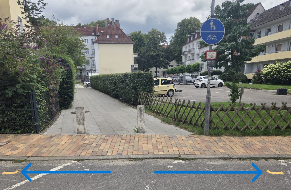 Parksensoren am Fußweg Klosterstraße